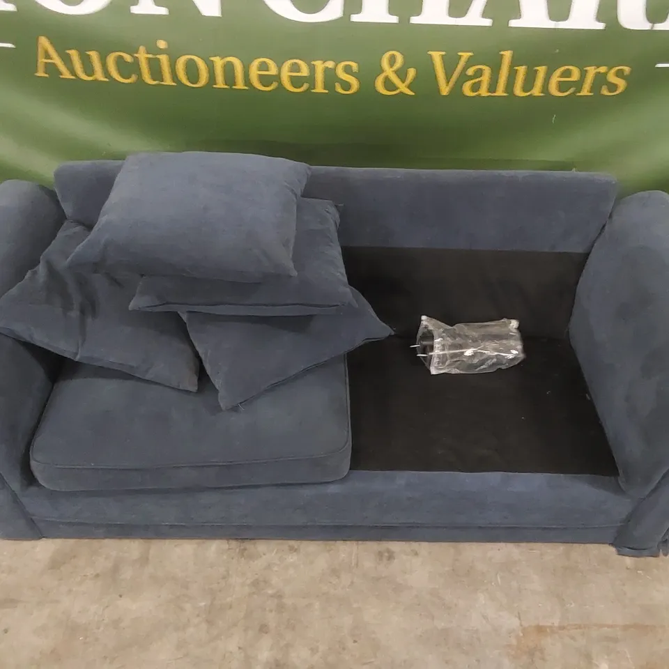 QUALITY DESIGNER FABRIC UPHOLSTERED 3 SEATER SOFA - DAMAGED