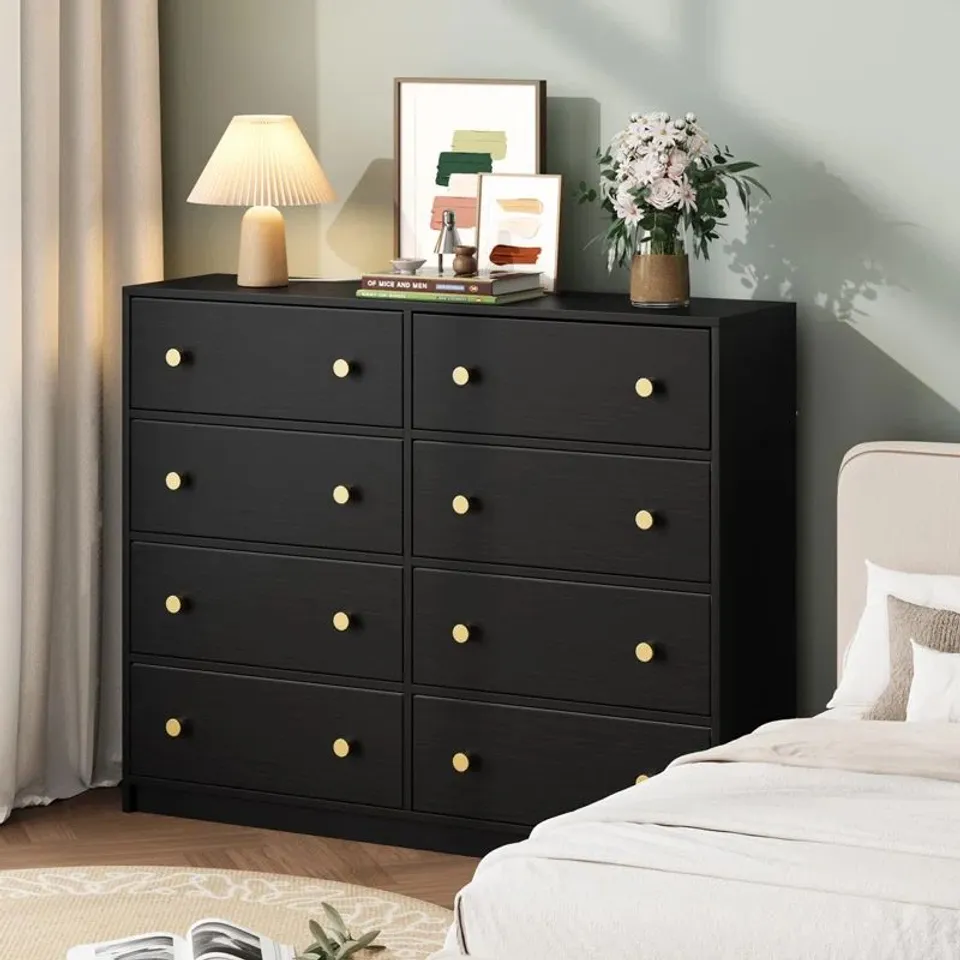 BOXED BIMLESH 114cm W 8 - DRAWER CHEST OF DRAWERS (1 BOX)