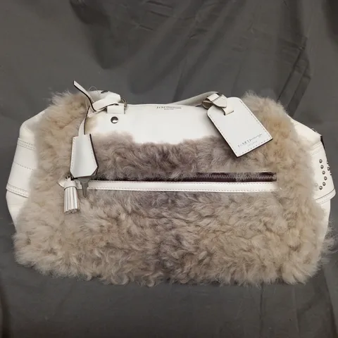 J&M DAVIDSON FUR WHITE BAG