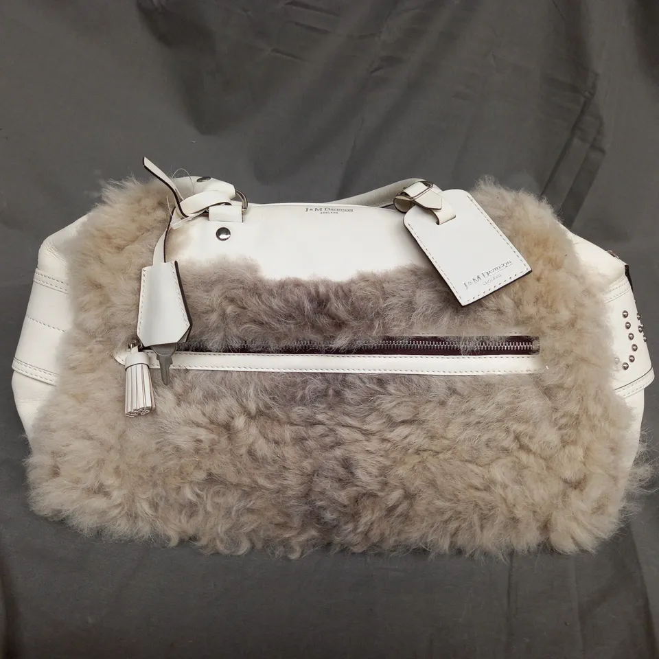 J&M DAVIDSON FUR WHITE BAG 