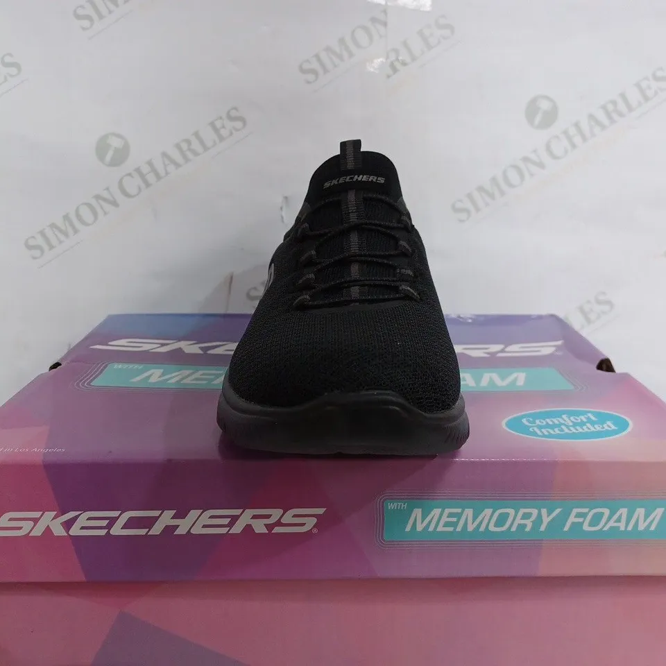 SKECHERS MEMORY FOAM SLIP ON SHOES IN BLACK - WOMENS USA 9