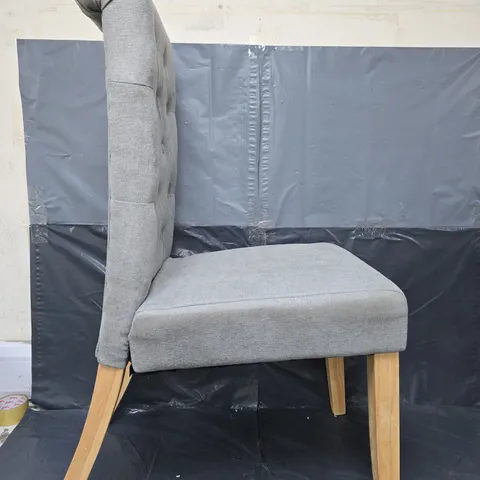 FABRIC SCROLL BACKS FOR DINING CHAIR - GREY/OAK EFFECT [COLLECTION ONLY]