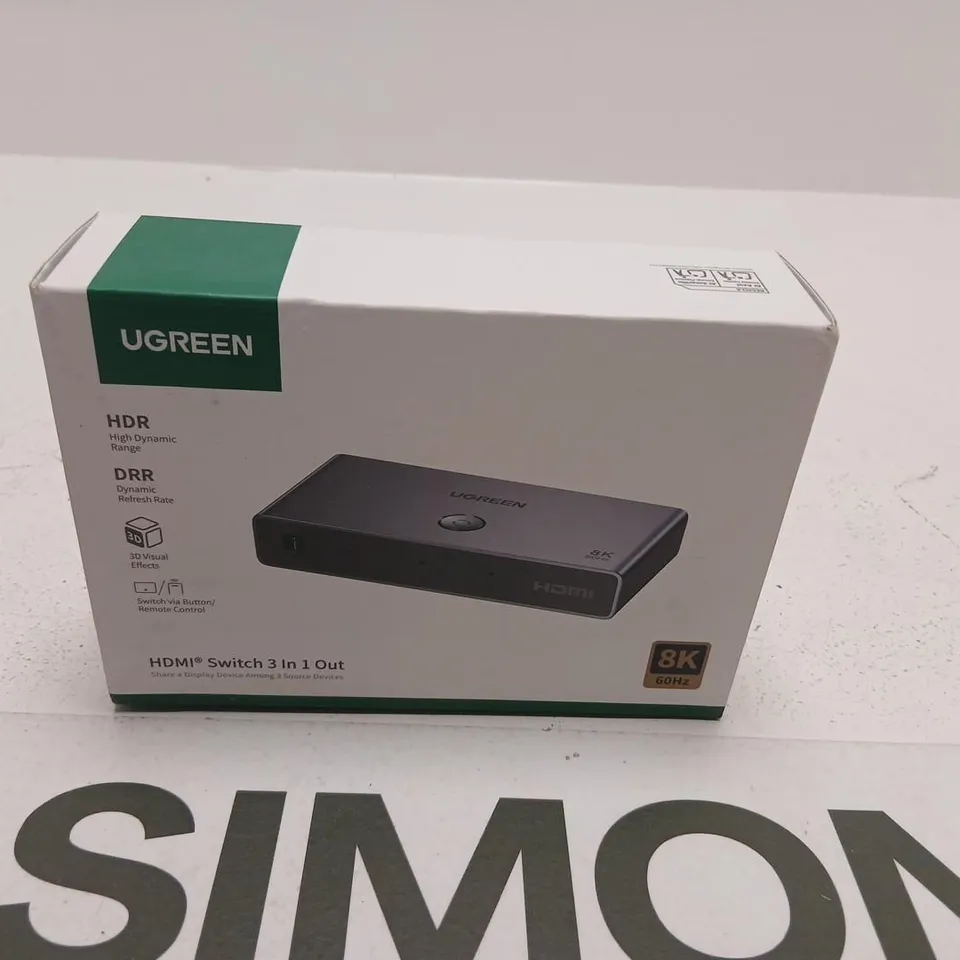 UGREEN HDMI SWITCH 3 IN 1 OUT – 8K/60HZ, BOXED