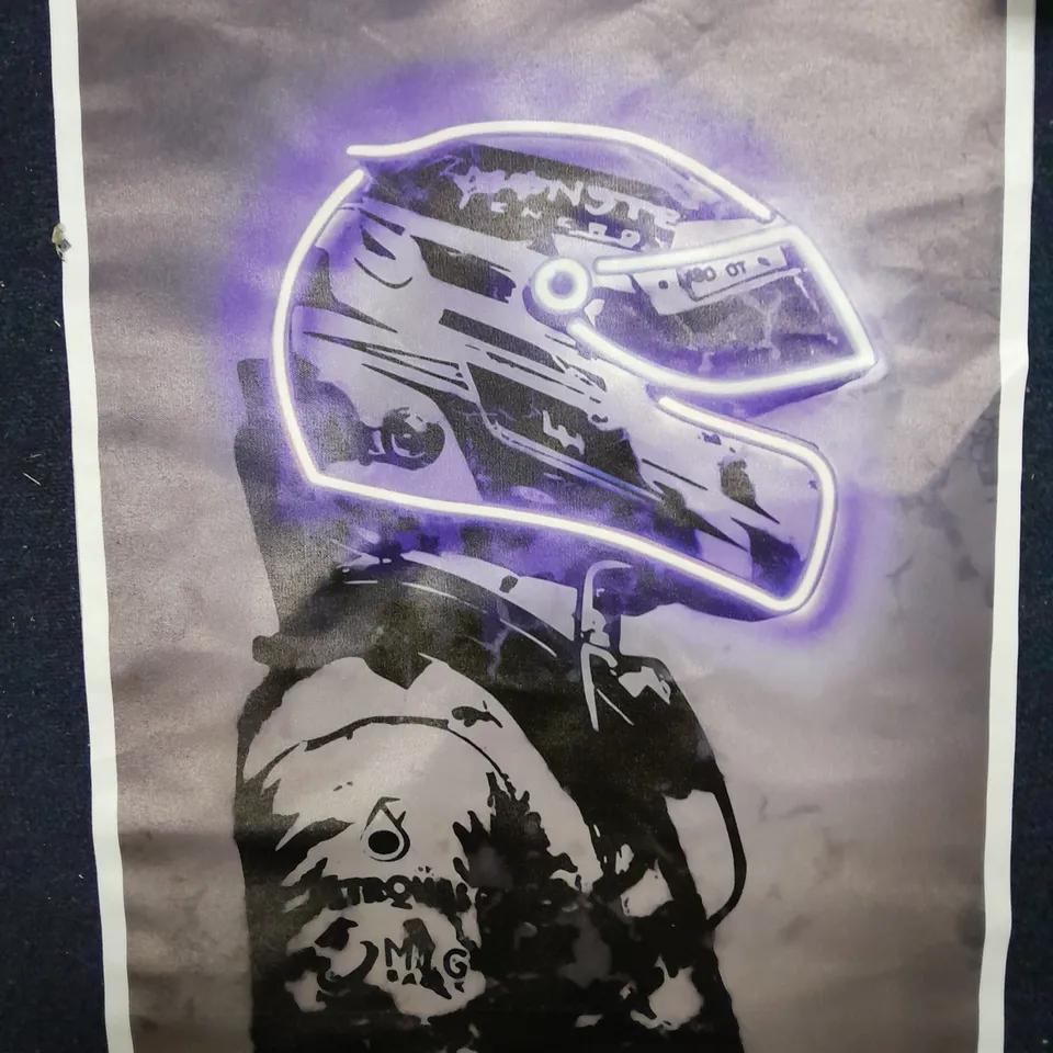 LEWIS HAMILTON NEON DESIGN ART CANVAS PRINT 