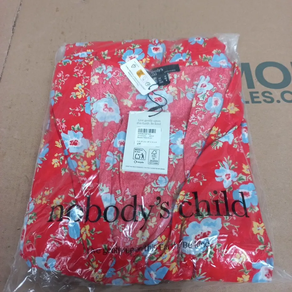 NOBODY'S CHILD BONNIE MIDI DRESS – RED FLORAL, UK 10