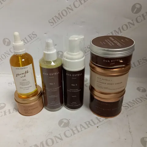 LOT OF 7 AVA ESTELL FACE, BODY & HAIR PRODUCTS