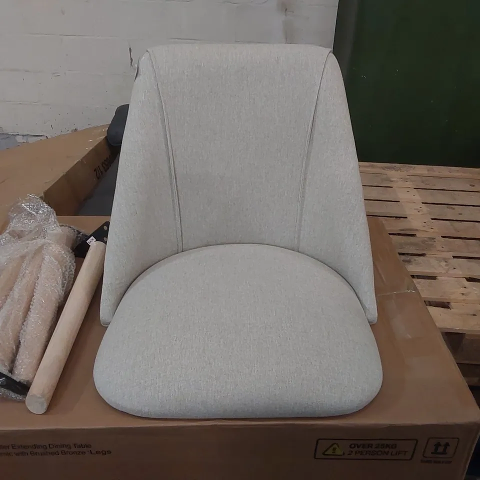 BOXED LAURA JAMES FABRIC DINING CHAIR