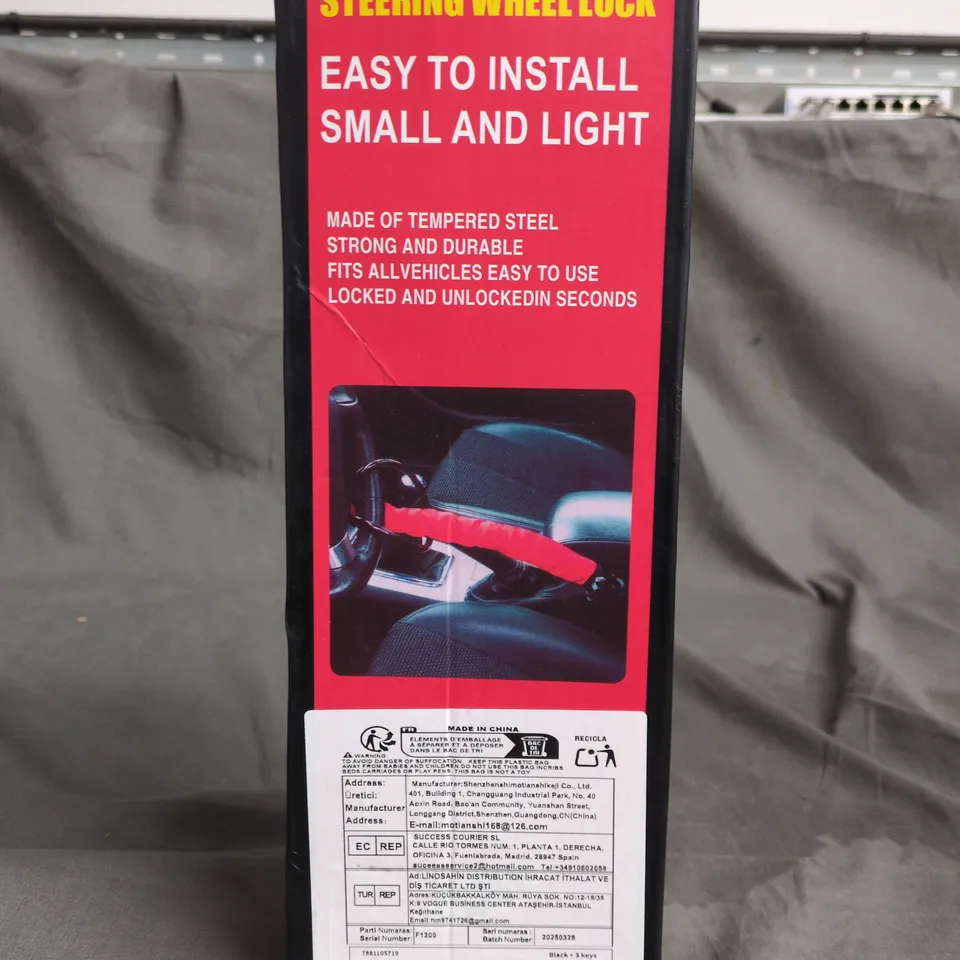 STEERING WHEEL LOCK – EASY TO INSTALL, SMALL AND LIGHT 