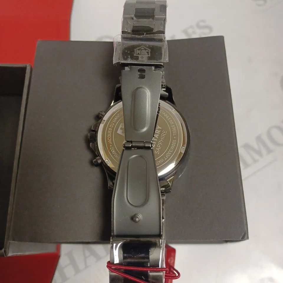 BOXED JDM GENTS SWISS MADE ALPHA CHRONO WATCH - MILITARY SAPPHIRE