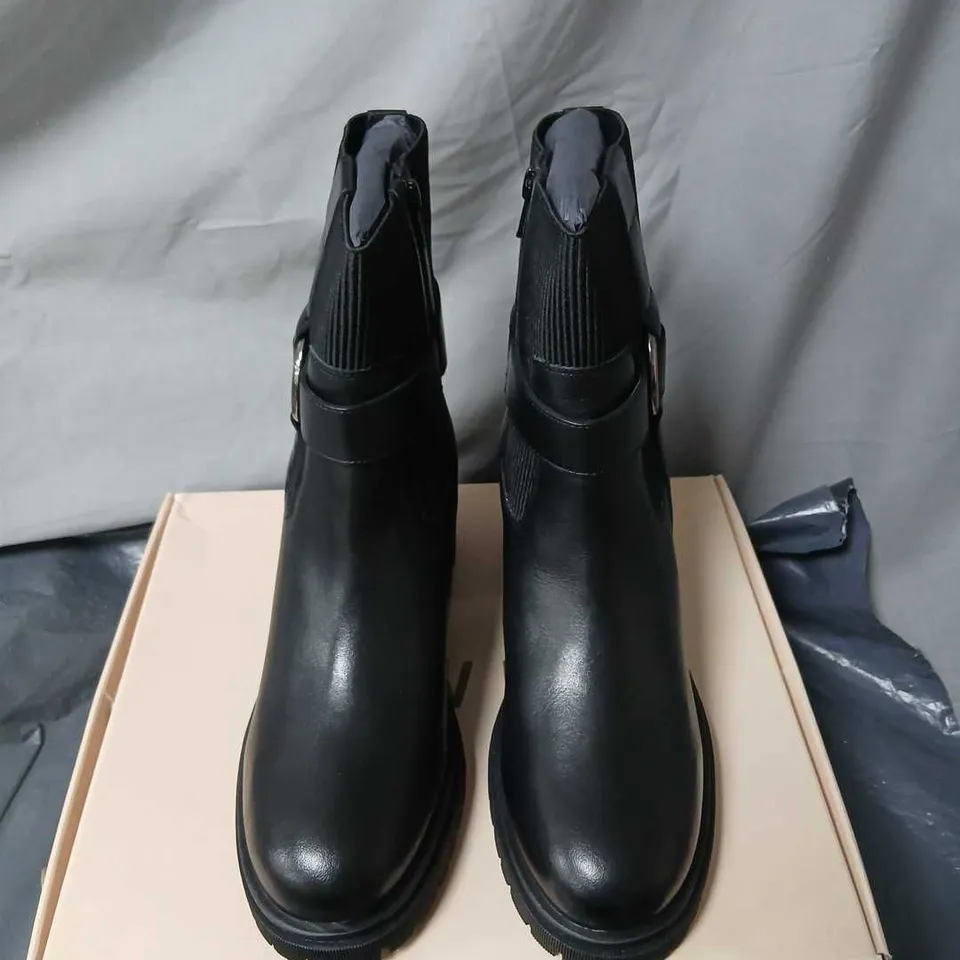 RAVEL KIRKTON RLB519 BLACK LEATHER BOOTS – UK 6 (EUR 39)