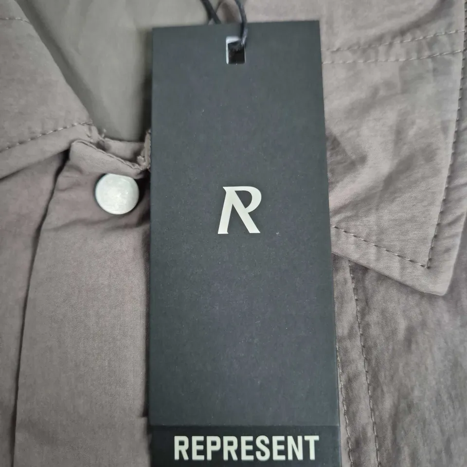 REPRESENT QUILTED OVERSHIRT – MID GREY, COTTON/NYLON, XL