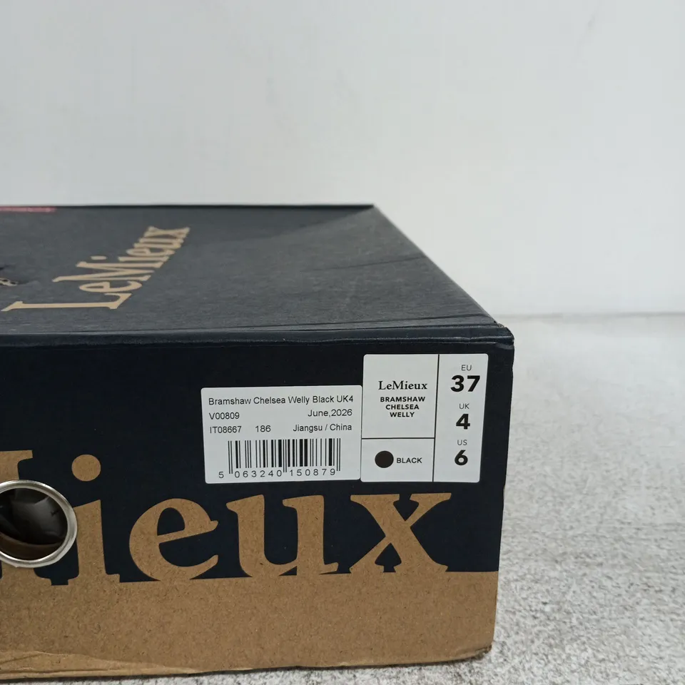  LEMIEUX CHELSEA WELLY BOOTS – BLACK (EU 37) UK 4