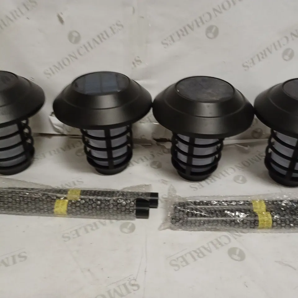 BELL & HOWELL SET OF 4 SOLAR 21 LUMENS DUAL FUNCTION FLAME/ WHITE STAKE LIGHTS
