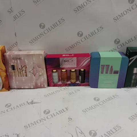 APPROXIMATELY 8 BOXED COSMETIC SETS TO INCLUDE GCUK BODYCARE TIN, DOVE TIME TO PAMPER, AND SO...? UNIQUE SET ETC.