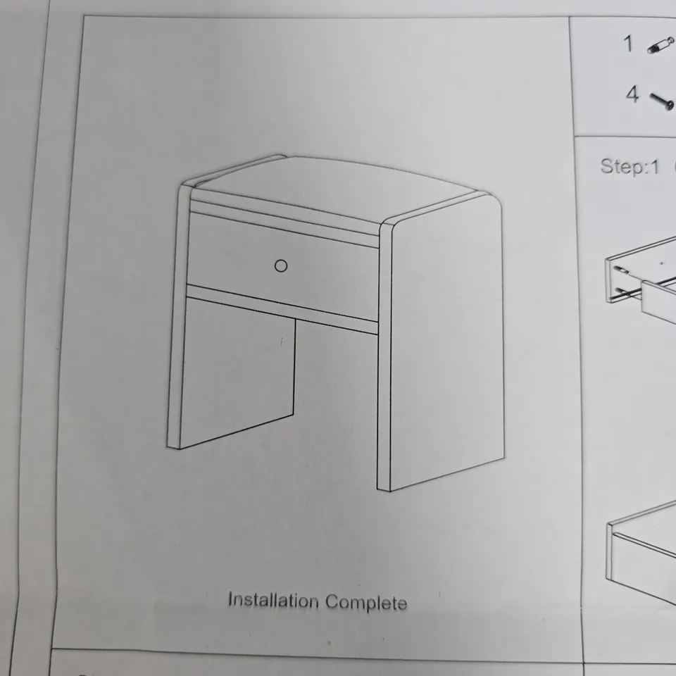 WHITE MODERN CONSOLE TABLE WITH DRAWER – FLAT-PACK, ASSEMBLY REQUIRED