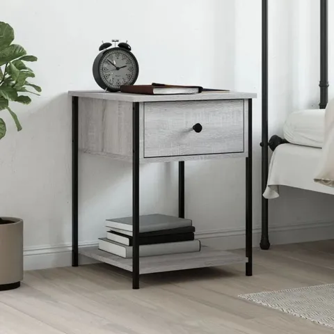 BOXED IRON BEDSIDE TABLE