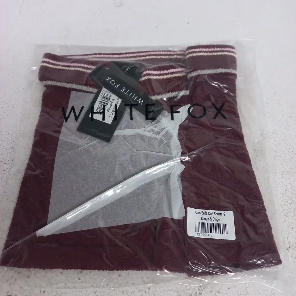WHITE FOX CIAO BELLA KNIT SHORTS - BURGUNDY STRIPE, SIZE S