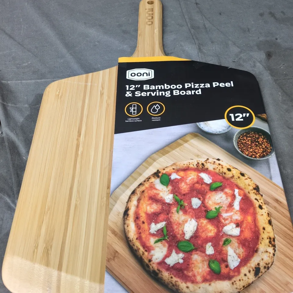 OONI 12IN BAMBOO PIZZA PEEL & SERVING BOARD
