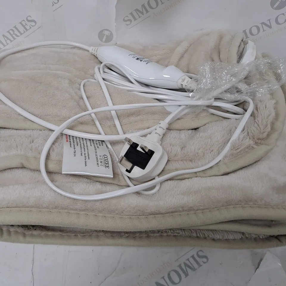 COZEE HOME VELVETSOFT HEATED THROW IN STONE