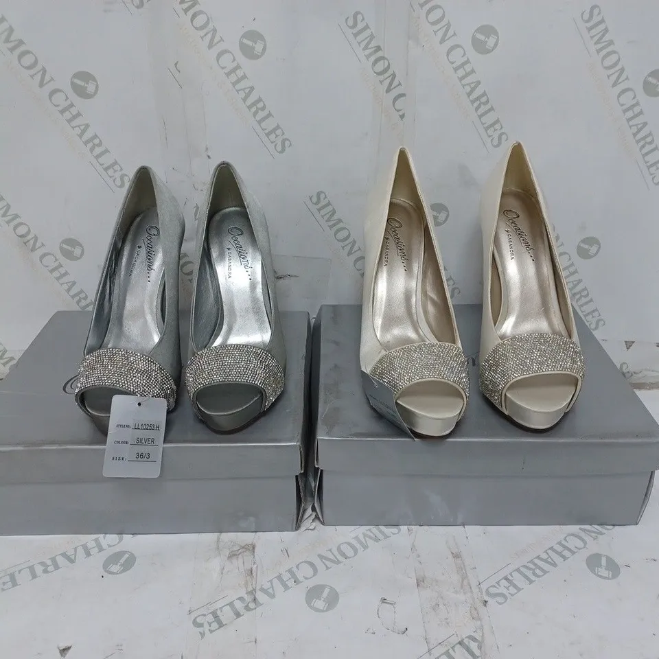 LOT OF 12 PAIRS OF OCCASIONS BY CASANDRA HIGH HEELED SHOES