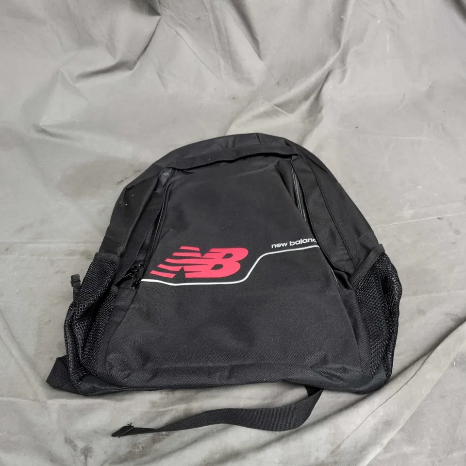 NEW BALANCE BLACK BACKPACK WITH RED NB LOGO