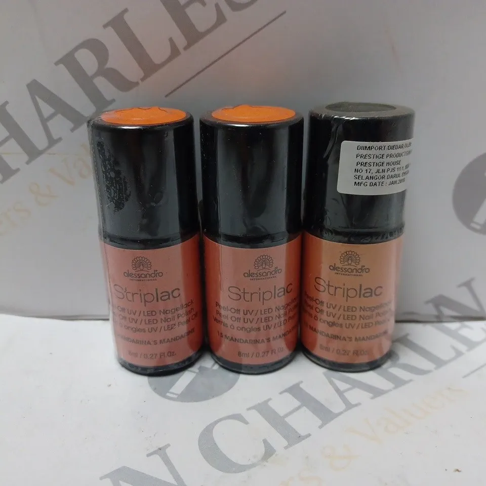 BOX OF APPROXIMATELY 48 X 8ML VIALS OF ALESSANDRO STRIPLAC NAIL POLISH IN MANDARINA'S MANDARINE
