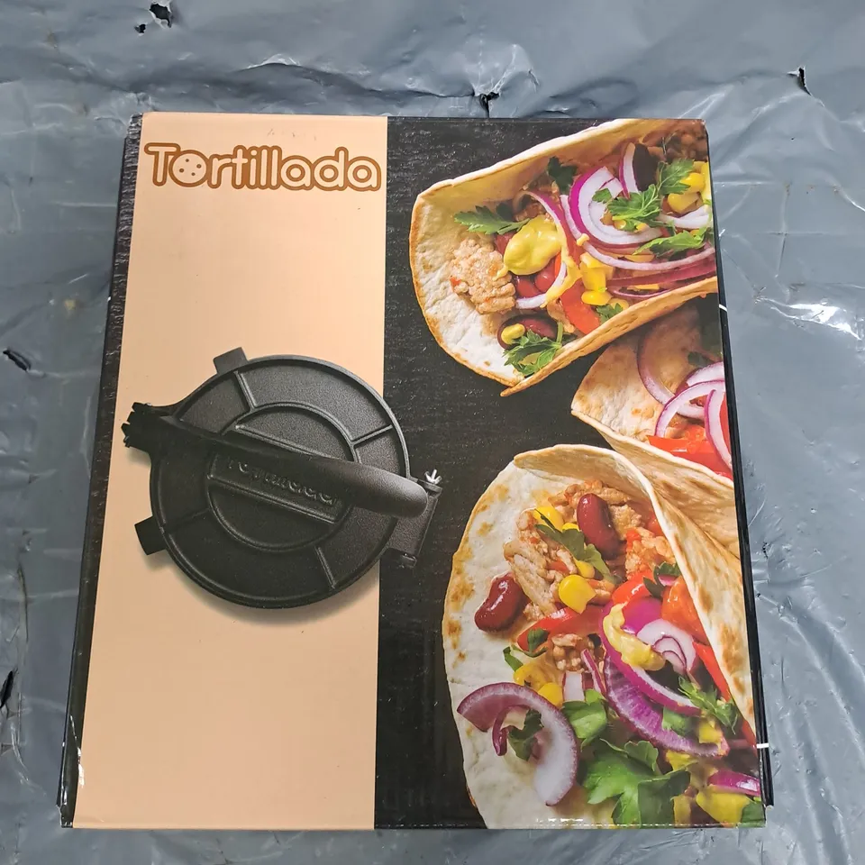 BOXED TORTILLADA CAST IRON TORTILLA PRESS 