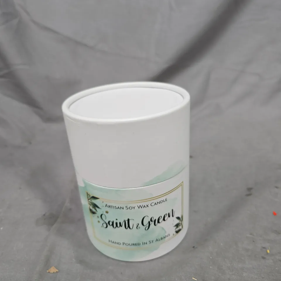 SAINT & GREEN ARTISAN SOY WAX CANDLE – WILD PLUM & RHUBARB