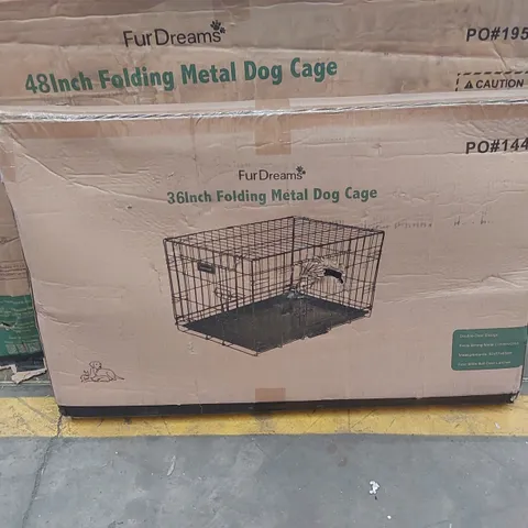 BOXED FURDREAMS 36 INCH FOLDING METAL DOG CAGE