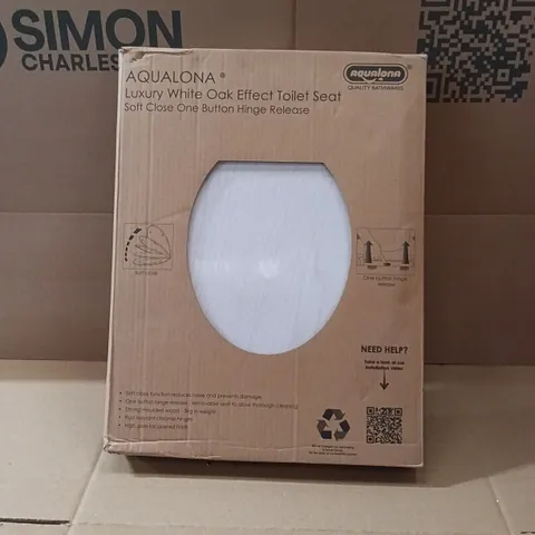 BOXED AQUALONA LUXURY TOILET SEAT - WHITE OAK EFFECT (1 BOX)