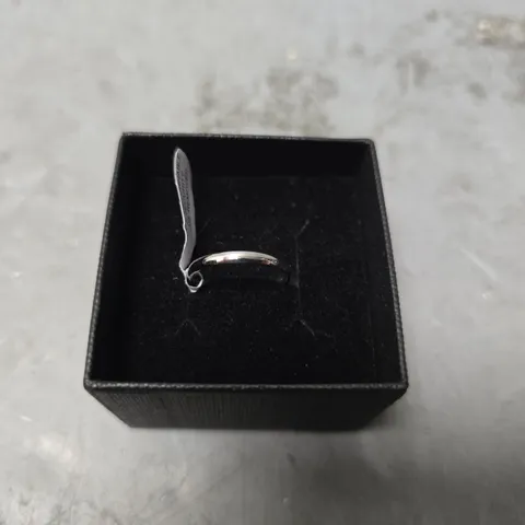 THE LOVE COLLECTION 9CT WHITE GOLD 2MM HEAVY D SHAPE BAND SIZE UNSPECIFIED 