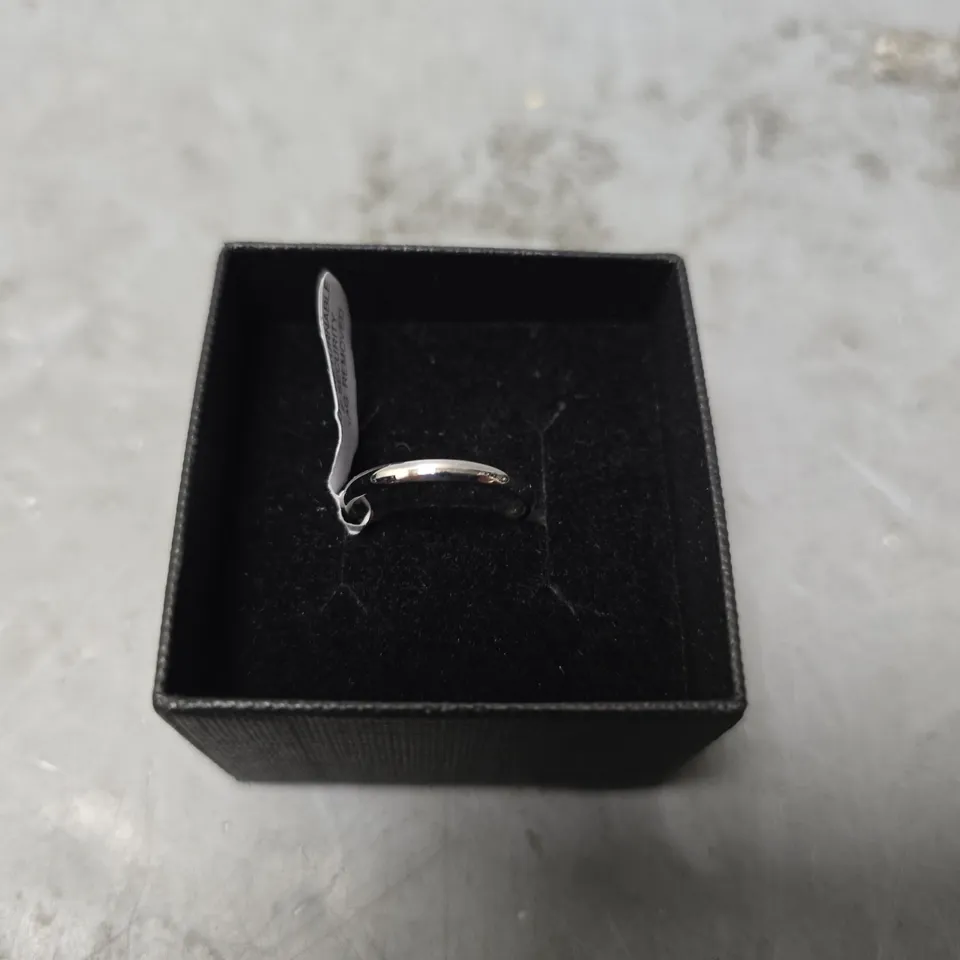 THE LOVE COLLECTION 9CT WHITE GOLD 2MM HEAVY D SHAPE BAND SIZE UNSPECIFIED 