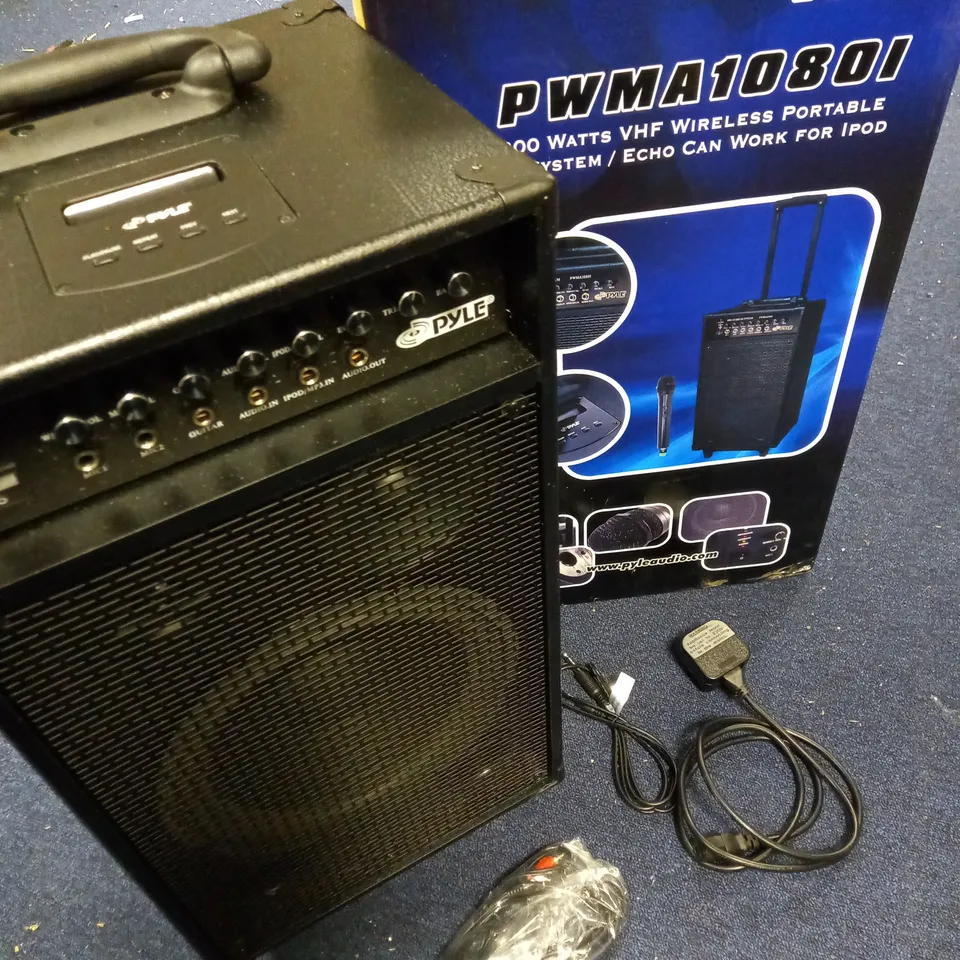 PYLE PWMA1080I PORTABLE WIRELESS PA SPEAKER SYSTEM RRP £249.99