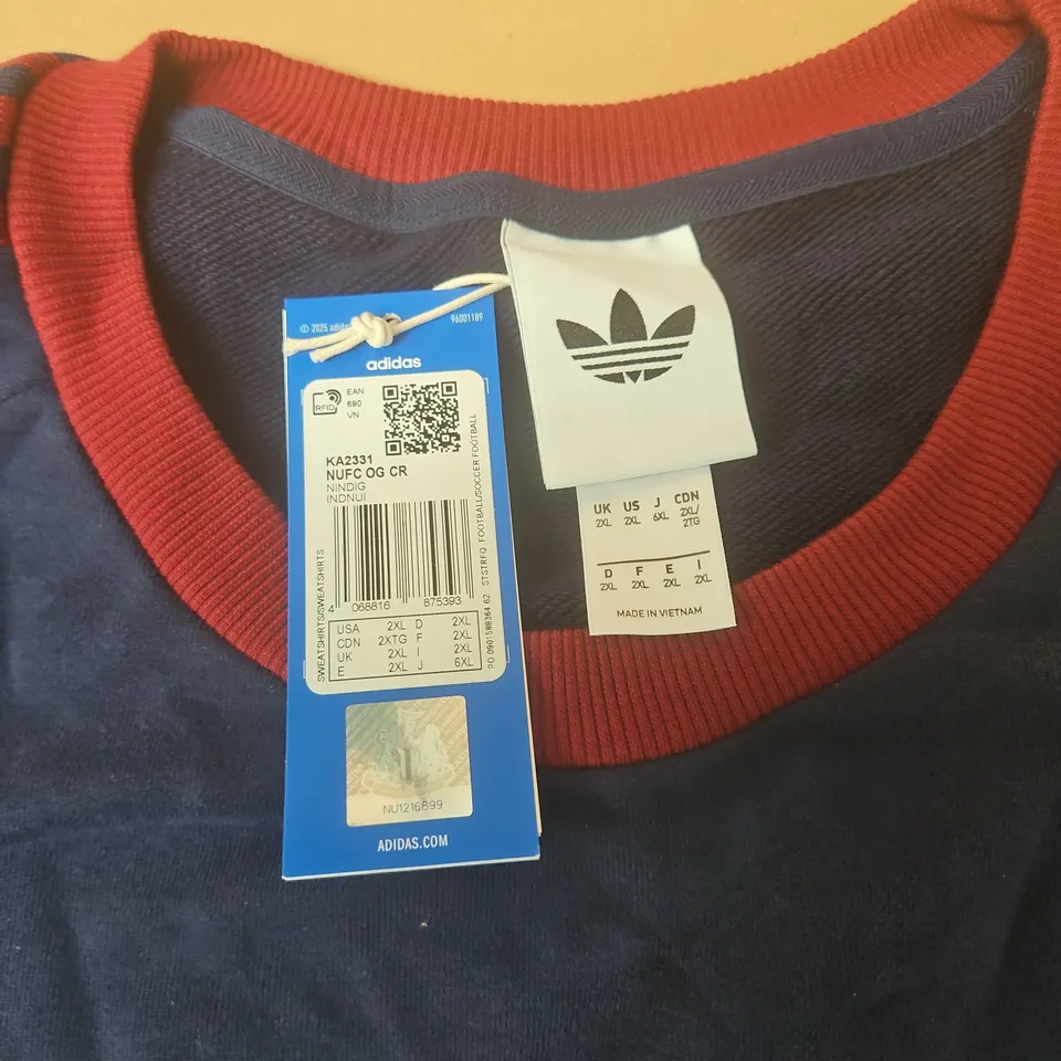 ADIDAS NEWCASTLE OG CREW JUMPER IN NAVY - UK 2XL
