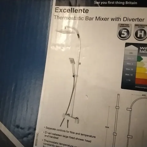 BOXED EXCELLENTE THERMOSTATIC BAR MIXER WITH DIVERTER