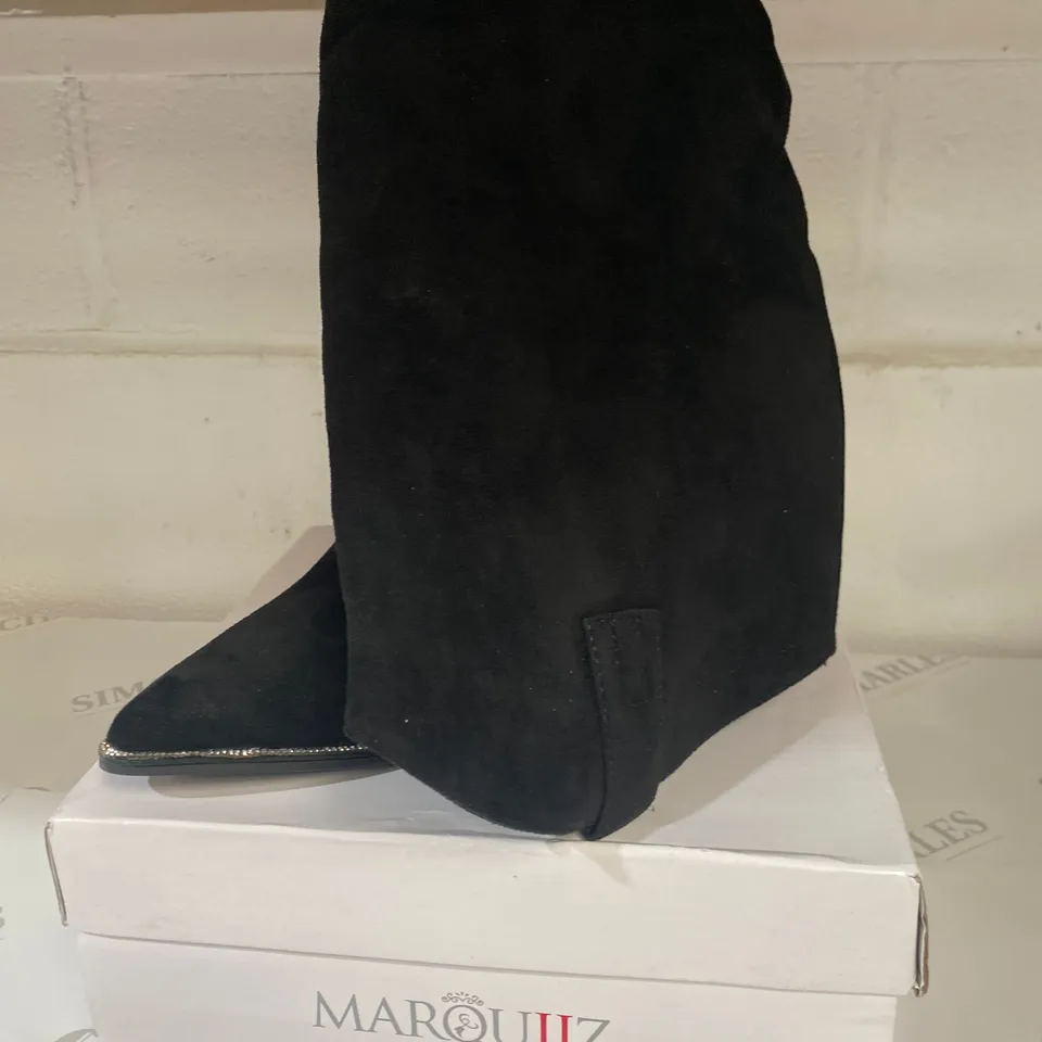 BOXED PAIR OF MARQUIZ BLACK BOOTS SIZE 38