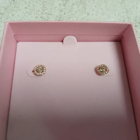 SWAROVSKI GOLD-TONE STUD EARRINGS WITH CLEAR CRYSTALS