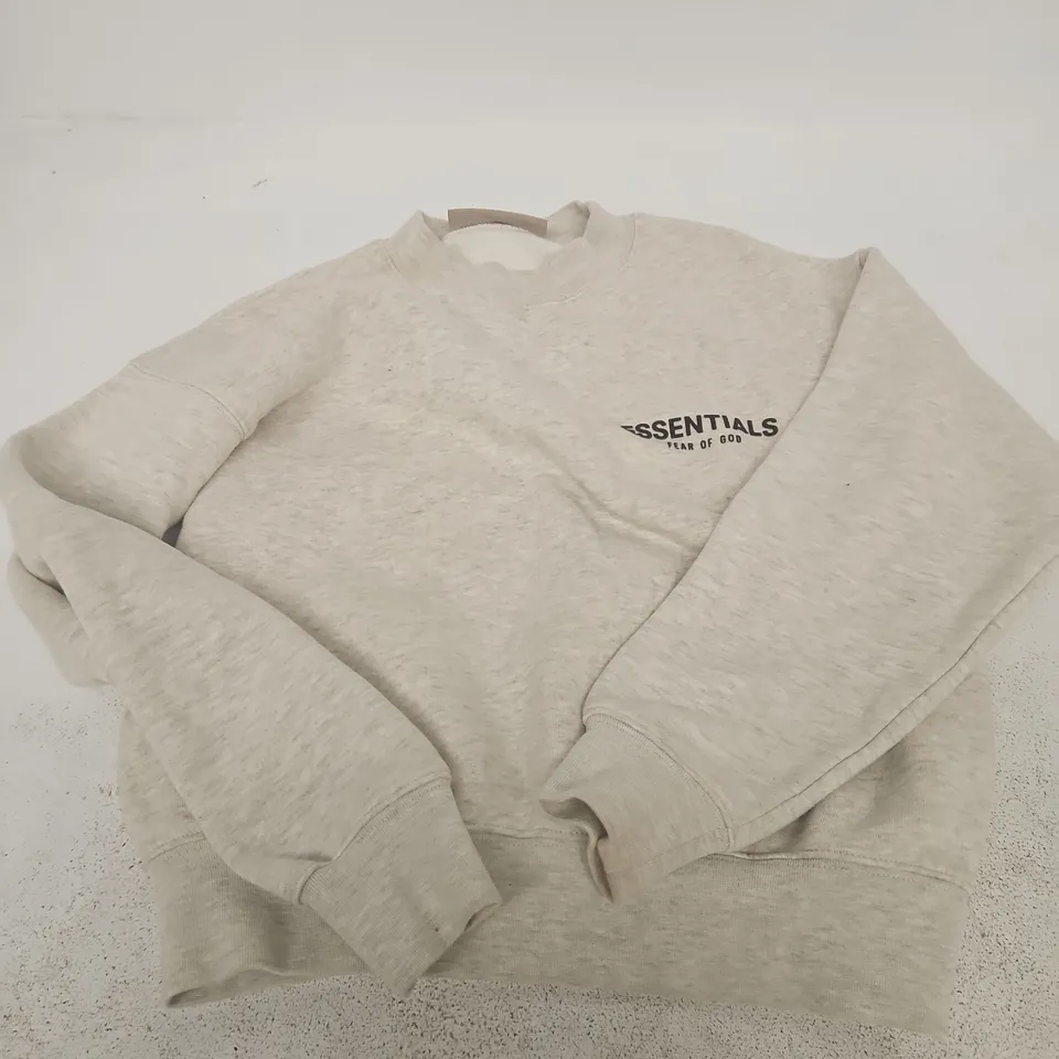 ESSENTIALS SWEATSHIRT – GREY FLEECE - UK 8