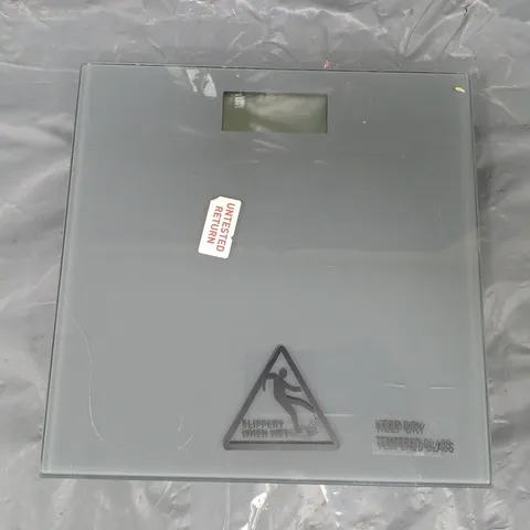 UNBRANDED TEMPERED GLASS DIGITAL BATHROOM SCALES IN GREY - COLLECTION ONLY