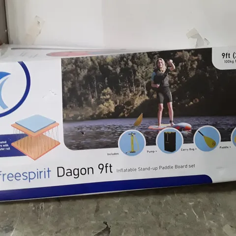 BOXED FREESPIRIT DAGON 9FT INFLATABLE STAND UP PADDLE BOARD SET