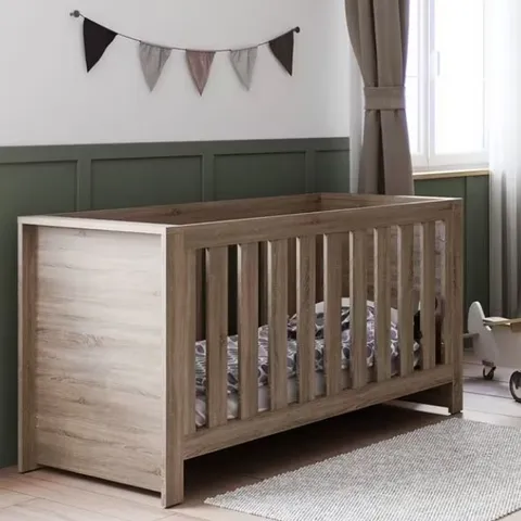 BOXED LITTLE ACORNS ELLESMERE COT-BED - GREY ASH (2 BOXES)