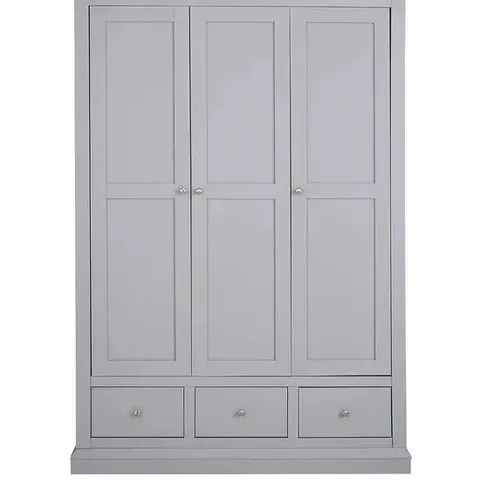 BOXED GRADE 1 HANNAH 3 DRAWER WARDROBE (3 BOXES) CREAM/OAK