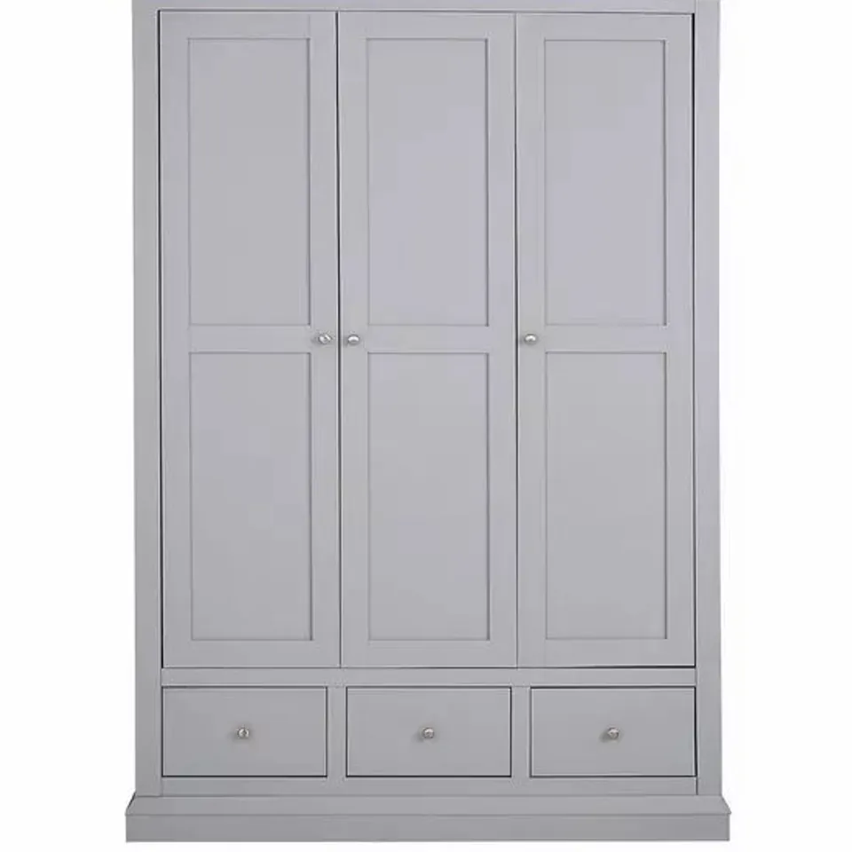 BOXED GRADE 1 HANNAH 3 DRAWER WARDROBE (3 BOXES) CREAM/OAK