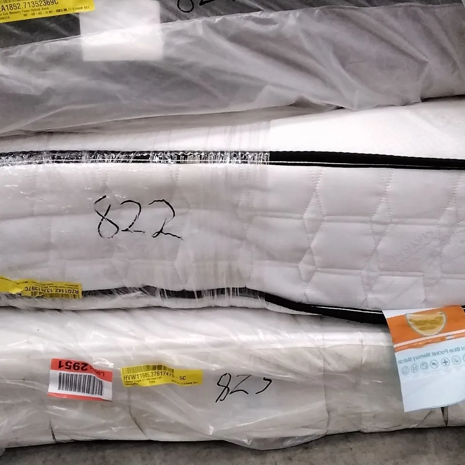 QUALITY BAGGED COOL BLUE POCKET SPRUNG 800 SINGLE 3FT MATTRESS 