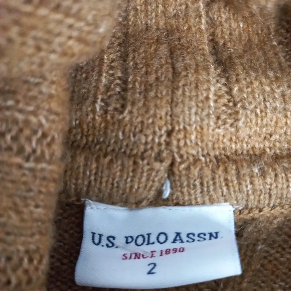 US POLO ASSN BROWN KNIT SWEATER – SIZE 2