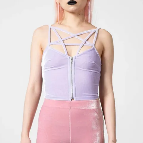 BRAND NEW BAGGED KILLSTAR  LOST IN SIN ZIP TOP [PASTEL LILAC] SIZE M