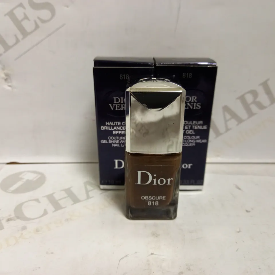 2 X 10ML DIOR DIOR VERNIS GEL SHINE LONGWEAR NAIL LACQUER - 818 OBSCURE 