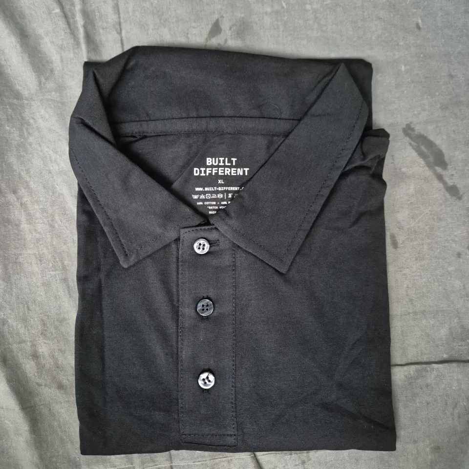 BUILT DIFFERENT POLO SHIRT – BLACK, XL