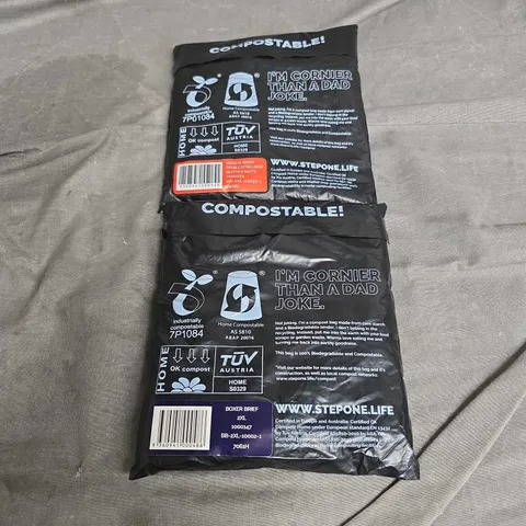 SEALED STEP ONE X2 ASSORTED BOXER BRIEF SIZE 2XL