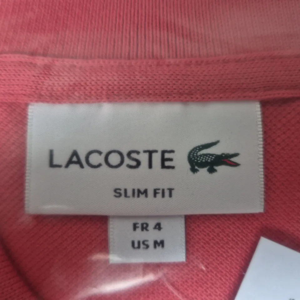 LACOSTE SLIM FIT POLO SHIRT – PINK – UK M (FR 4 / US M)